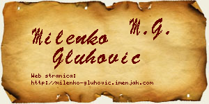 Milenko Gluhović vizit kartica